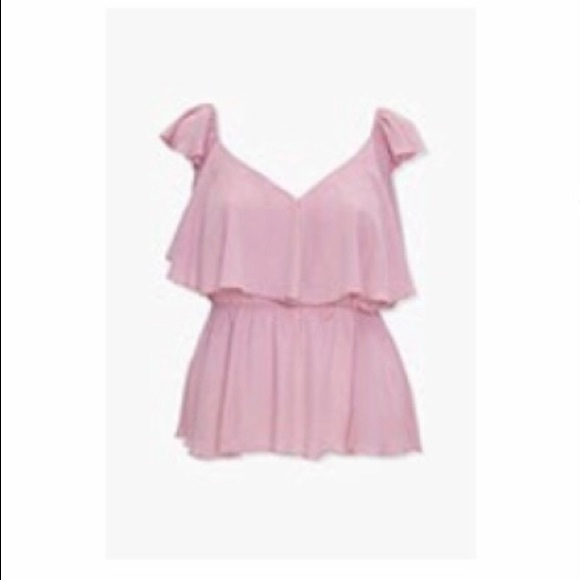 Tops - Plus Pink Flounce Blouse 1X